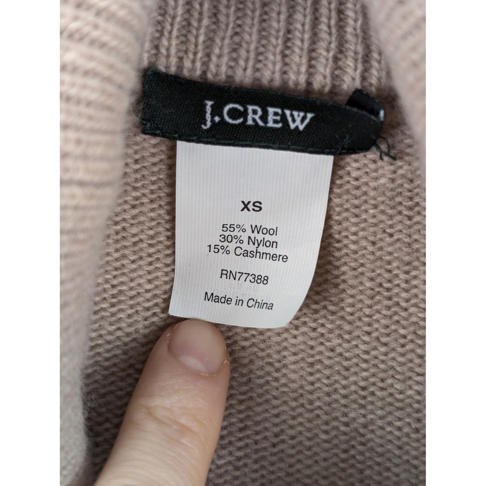 J Crew Cashmere Wool Open Front Cardigan Size XS Tan Minimalist Luxury Staple - Picture 5 of 10